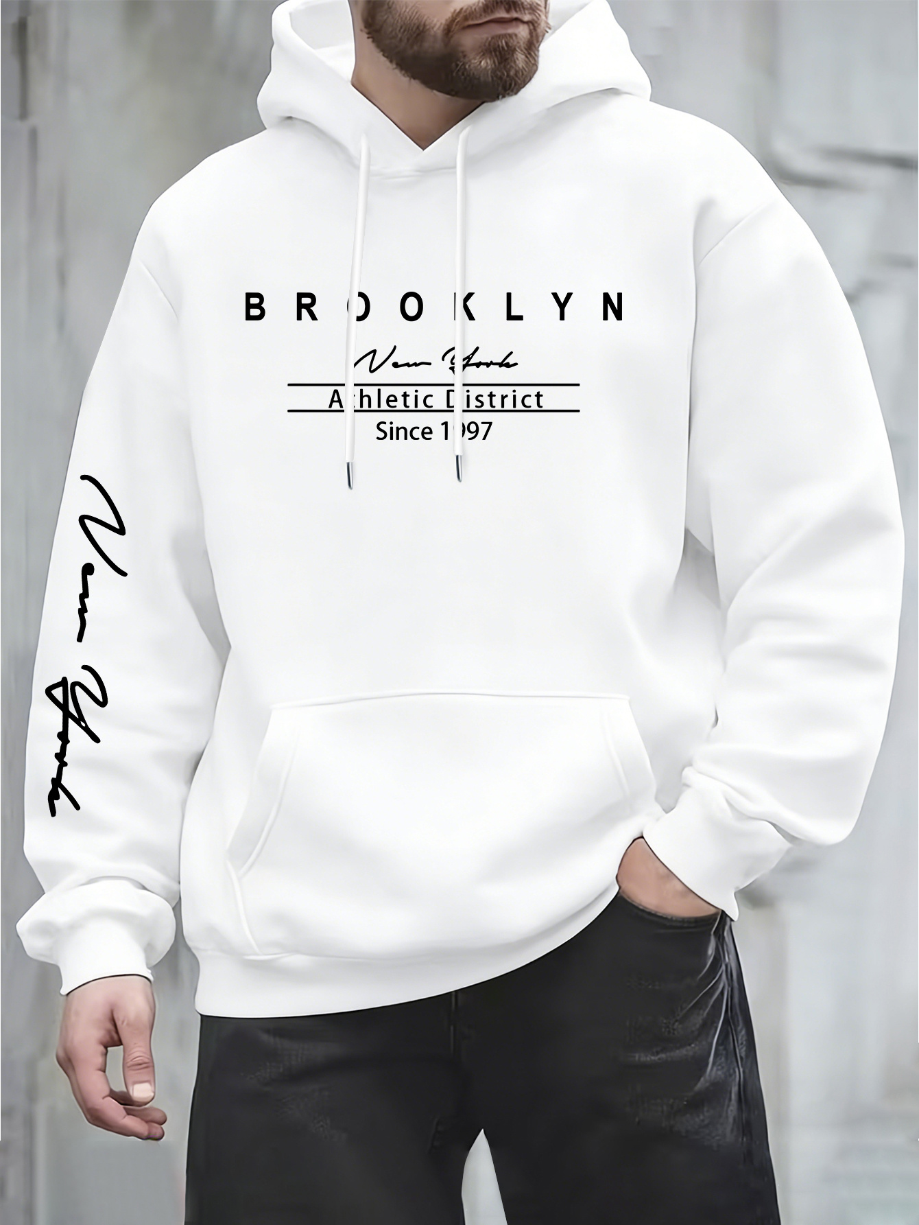 Street Fashion Of New York - Urban fashion men's hoodie on the