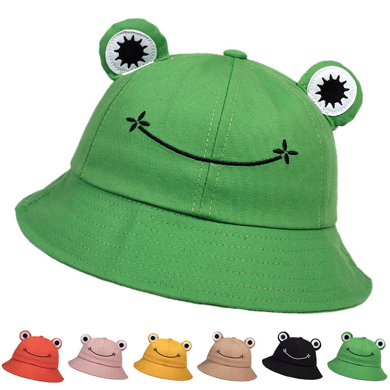 Bucket Hat Embroidered - 1pc Unisex Personality Frog Shaped Bucket