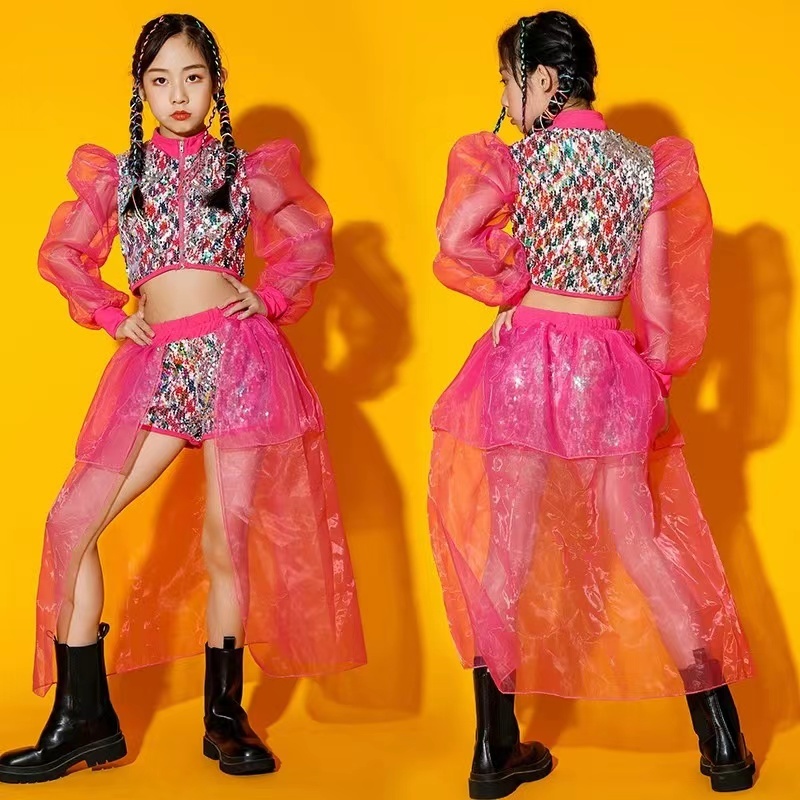 Street Fashion Online - Girls' Jazz Dance Costume Sequins Performance