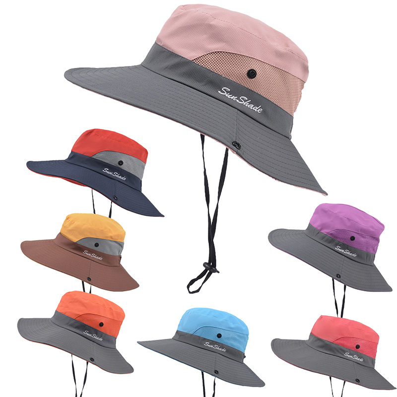 Bucket Hat Embroidered - Spring/Summer Outdoor Foldable Fisherman's Hat Cycling