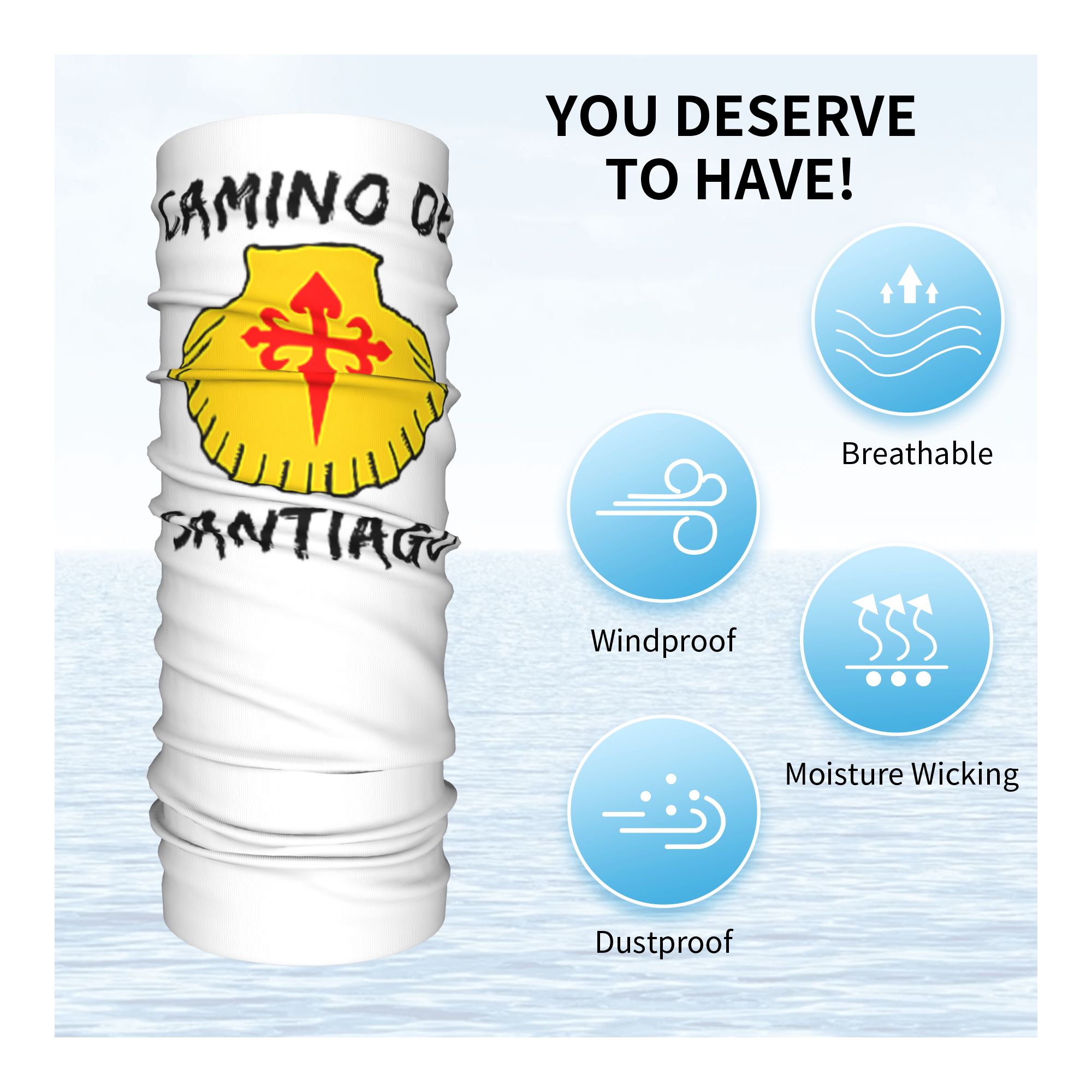 Buen Camino de Santiago Hiking - Bandana Multi Way 评论和价格