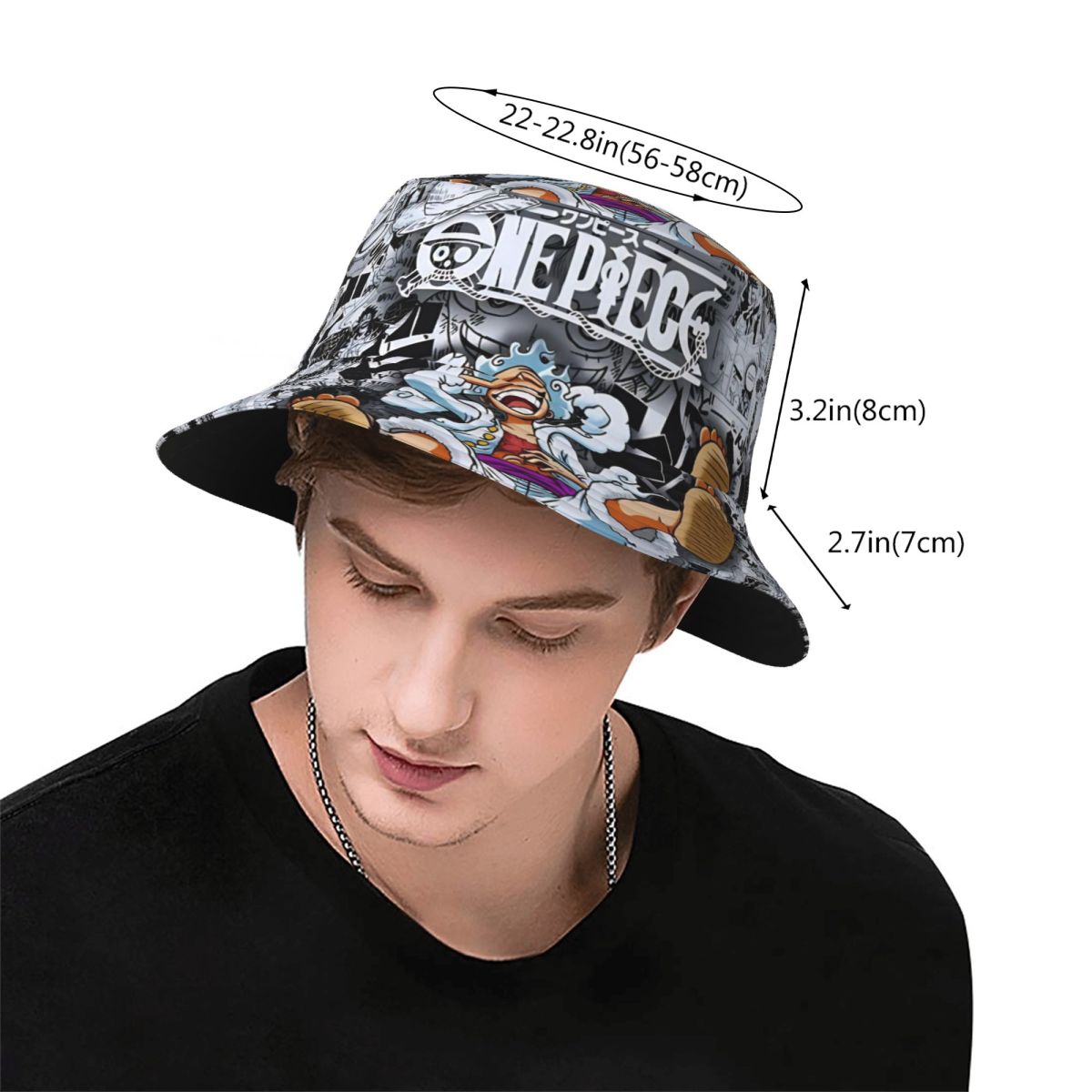 One Piece Monkey D Luffy Gear  - Bucket Hat Embroidered 评论和价格