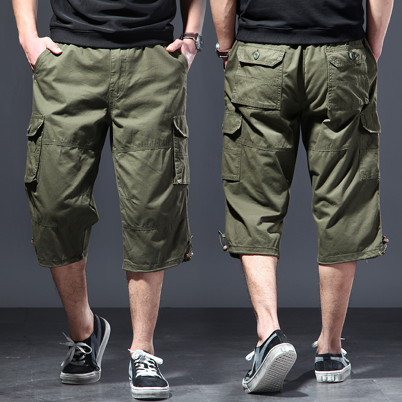 Men's Cotton 3/4 Pants Loose P - Street Fashion Plus Size 评论和价格