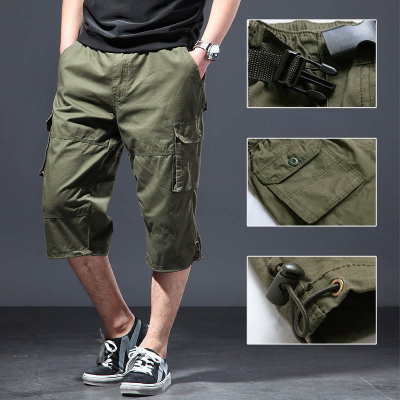 Men's Cotton 3/4 Pants Loose P - Street Fashion Plus Size 评论和价格