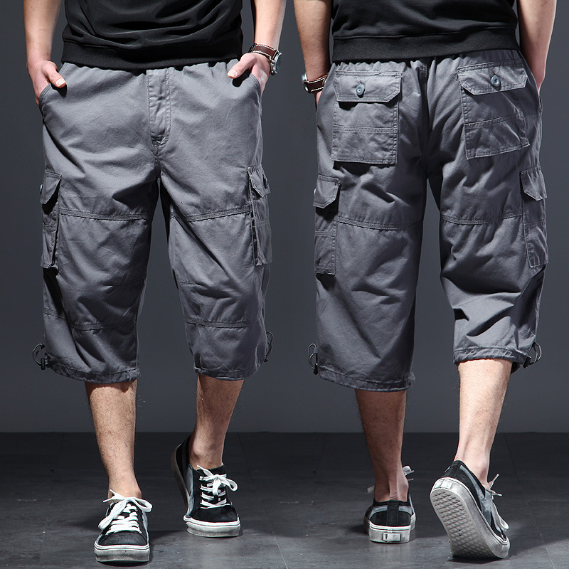 Men's Cotton 3/4 Pants Loose P - Street Fashion Plus Size 评论和价格
