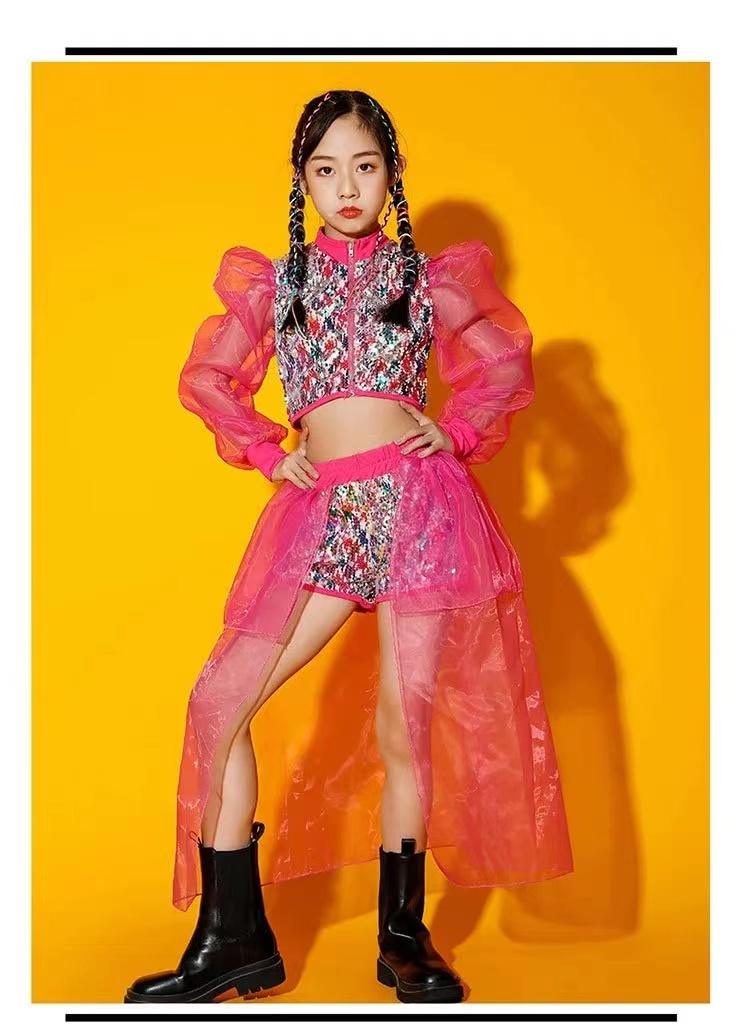 Girls' Jazz Dance Costume Sequ - Street Fashion Online 评论和价格