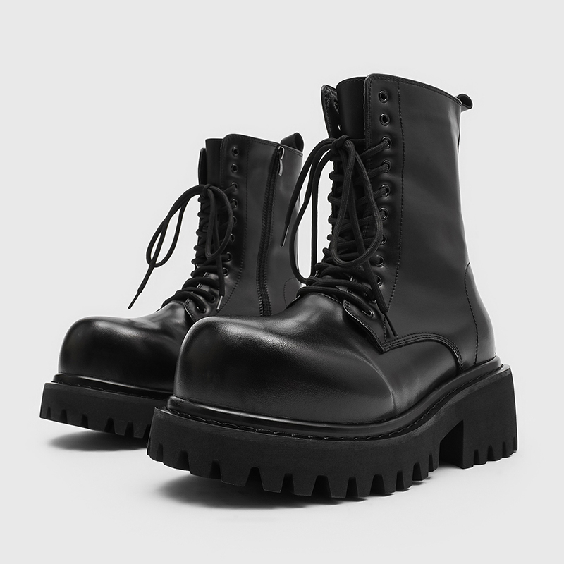 High Top Leather Boots for Cou - Street Fashion Plus Size 评论和价格