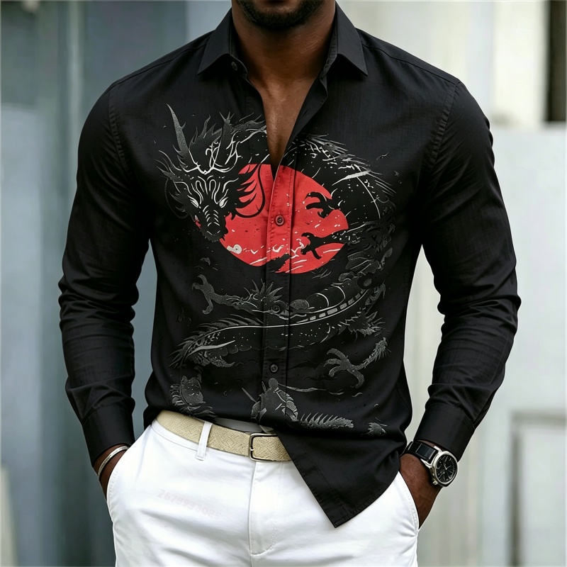 2026 New Men's Shirt White Bla - Street Fashion Men 评论和价格