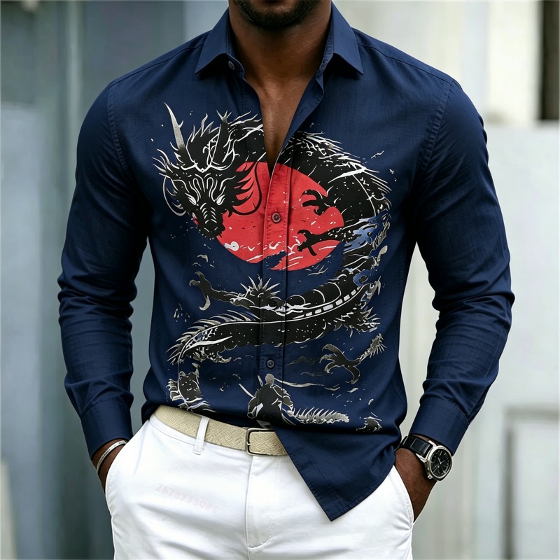 2026 New Men's Shirt White Bla - Street Fashion Men 评论和价格