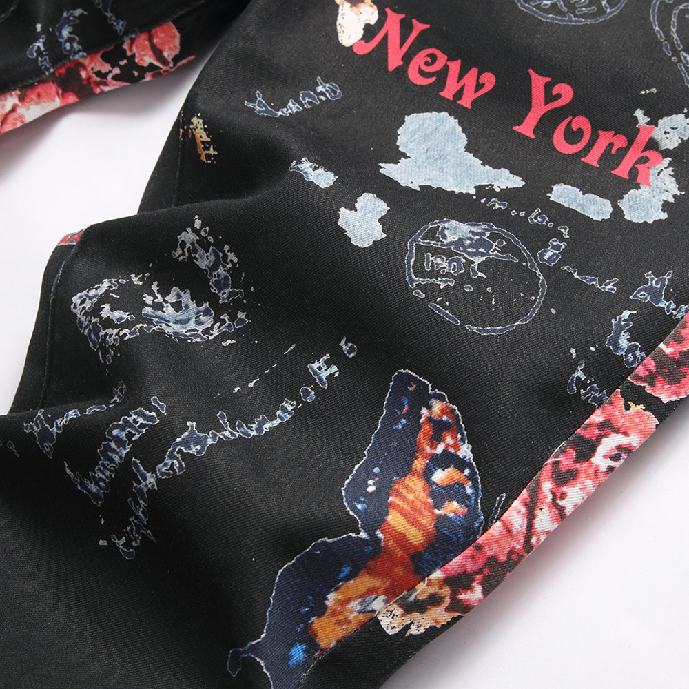 Men Digital Print Jeans Fashio - Street Fashion Of New York 评论和价格