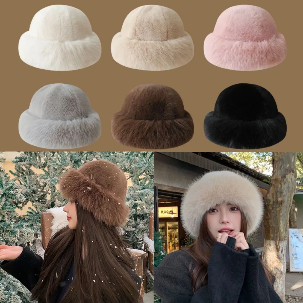 Women's Fluffy Fur Bucket Hat  - Bucket Hat Embroidered 评论和价格