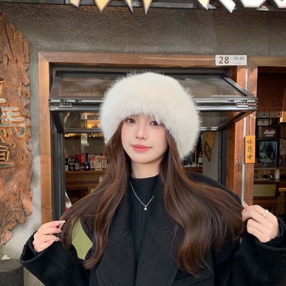 Women's Fluffy Fur Bucket Hat  - Bucket Hat Embroidered 评论和价格
