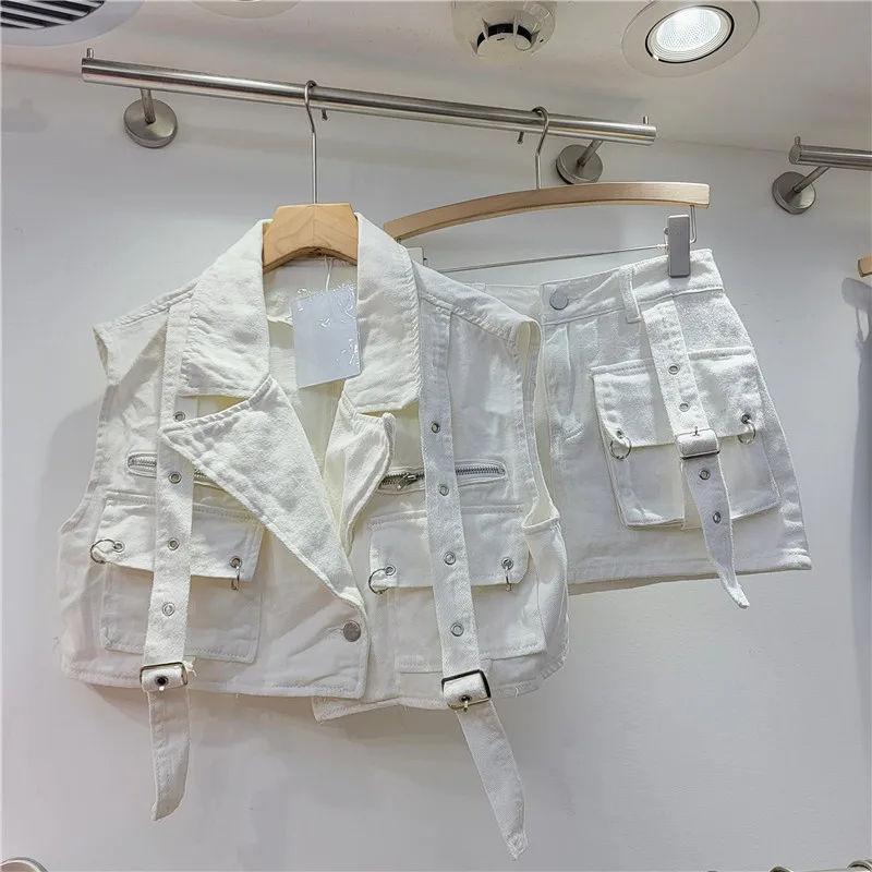 Fashion Denim Women's Set Slee - Street Fashion Vest 评论和价格