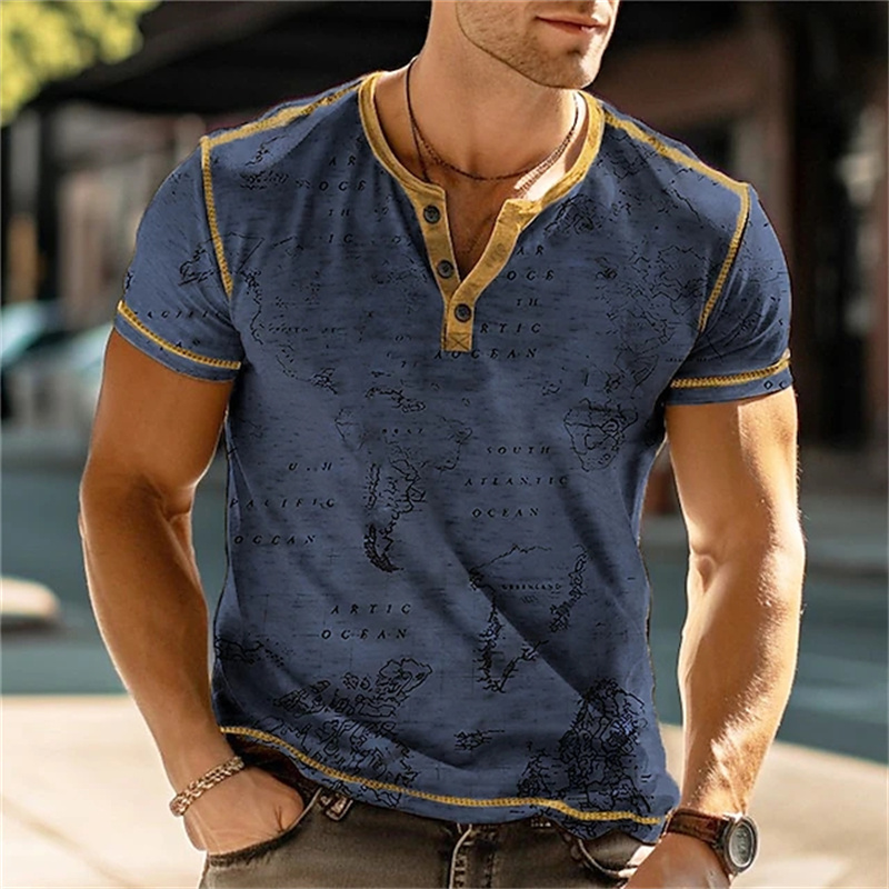 Men's Henry Shirts Funny 3D Pr - Street Fashion Men 评论和价格
