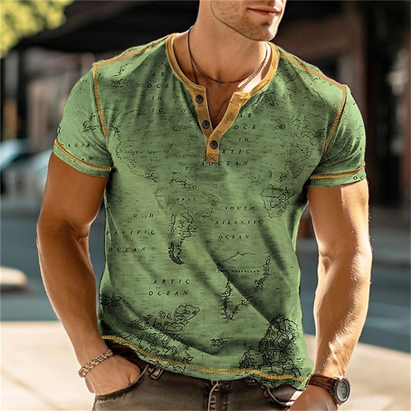 Men's Henry Shirts Funny 3D Pr - Street Fashion Men 评论和价格