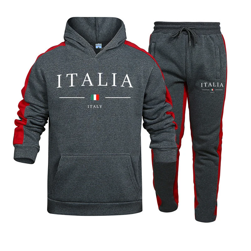 Men's Tracksuit 2 Pcs Sets Fas - Street Fashion Men 评论和价格