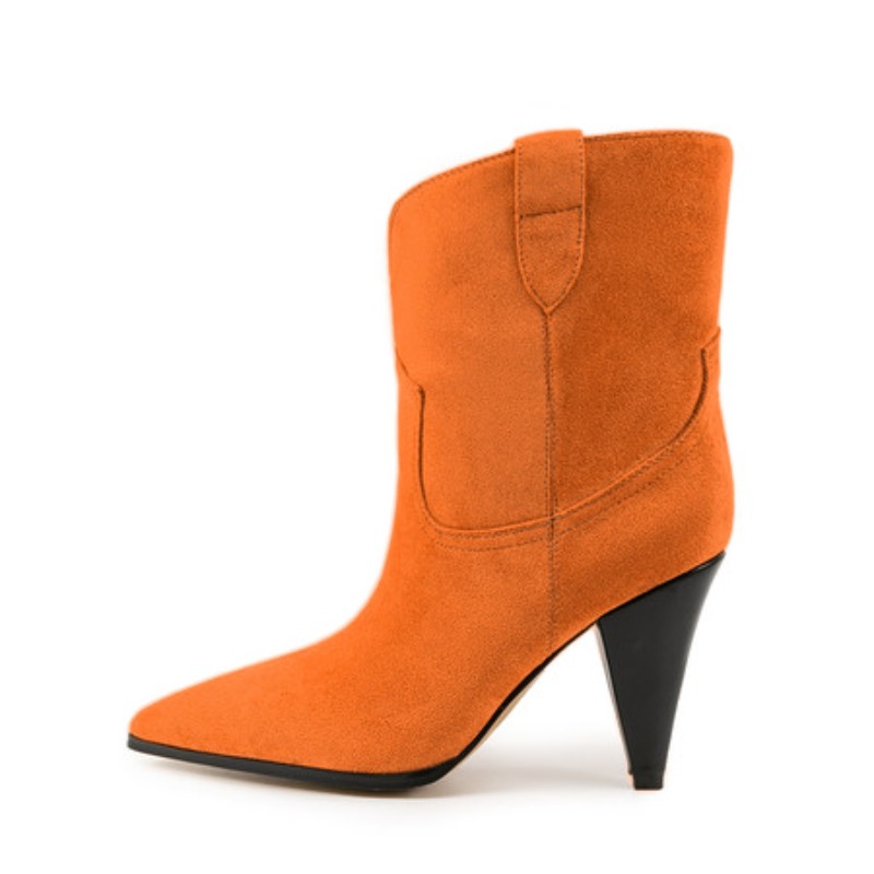 Bicolor Spike Heels Pull On Fa - Street Fashion Plus Size 评论和价格