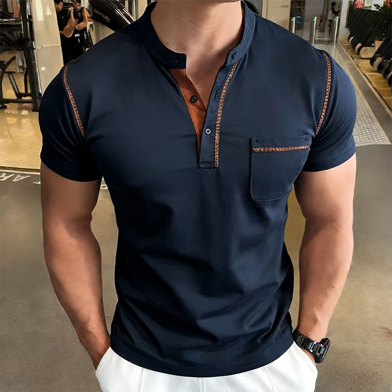 New Summer Men's Henry Collar  - Street Fashion Men 评论和价格