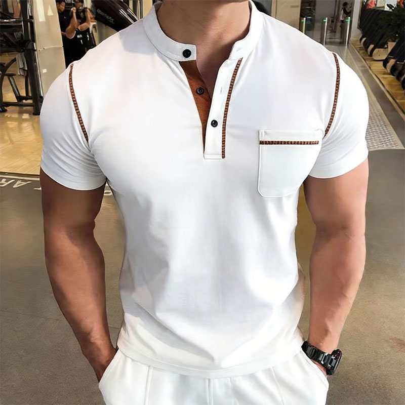 New Summer Men's Henry Collar  - Street Fashion Men 评论和价格
